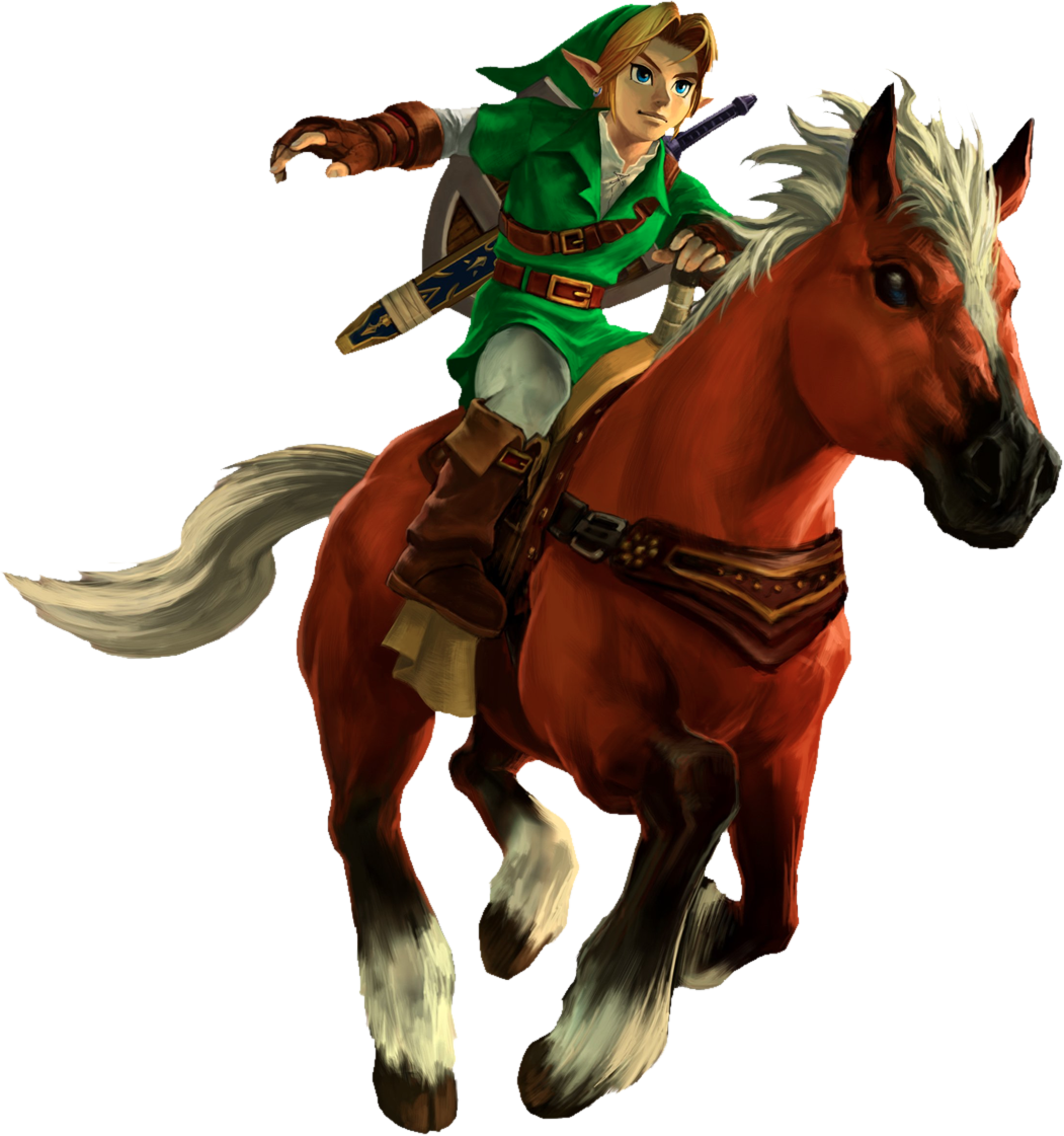 Linkepona - Legend Of Zelda Link And Epona Clipart (1051x1121), Png Download