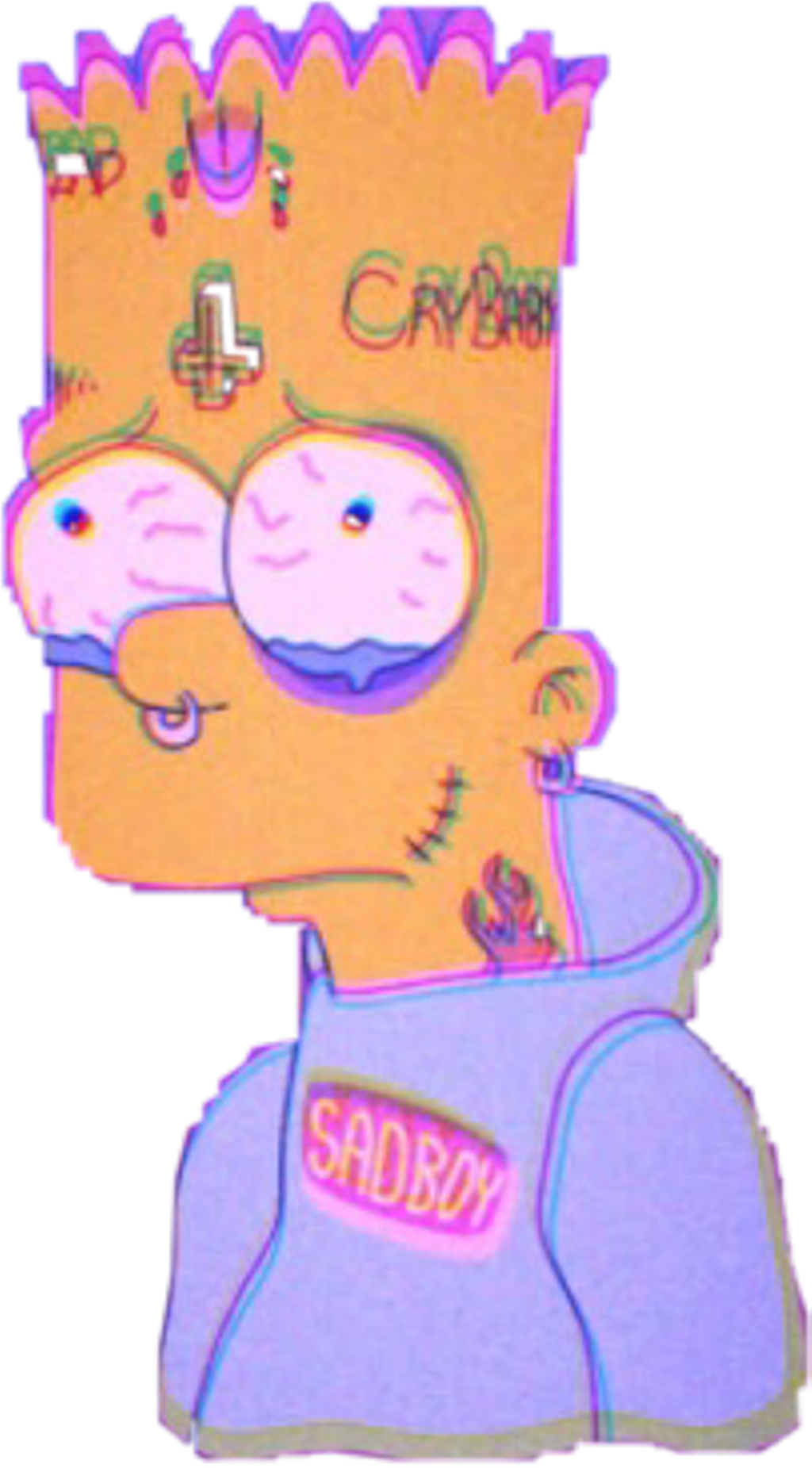 #art #bart #sad #tears #bartsimpson #simpson #depression - Bart Simpsons Sad Png Clipart (1024x1851), Png Download