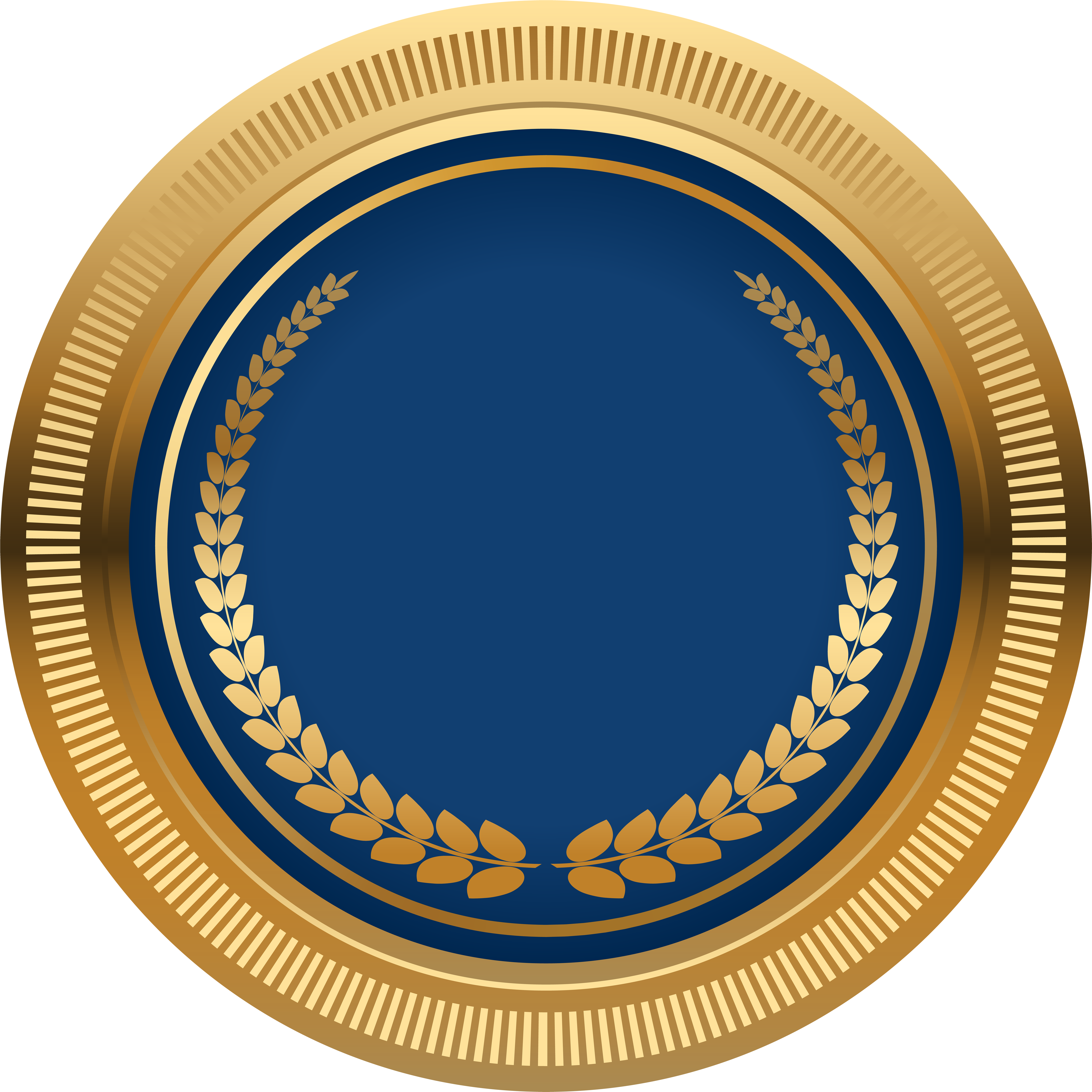 Blue Gold Seal Badge Png Transparent Image Clipart (8000x8000), Png Download