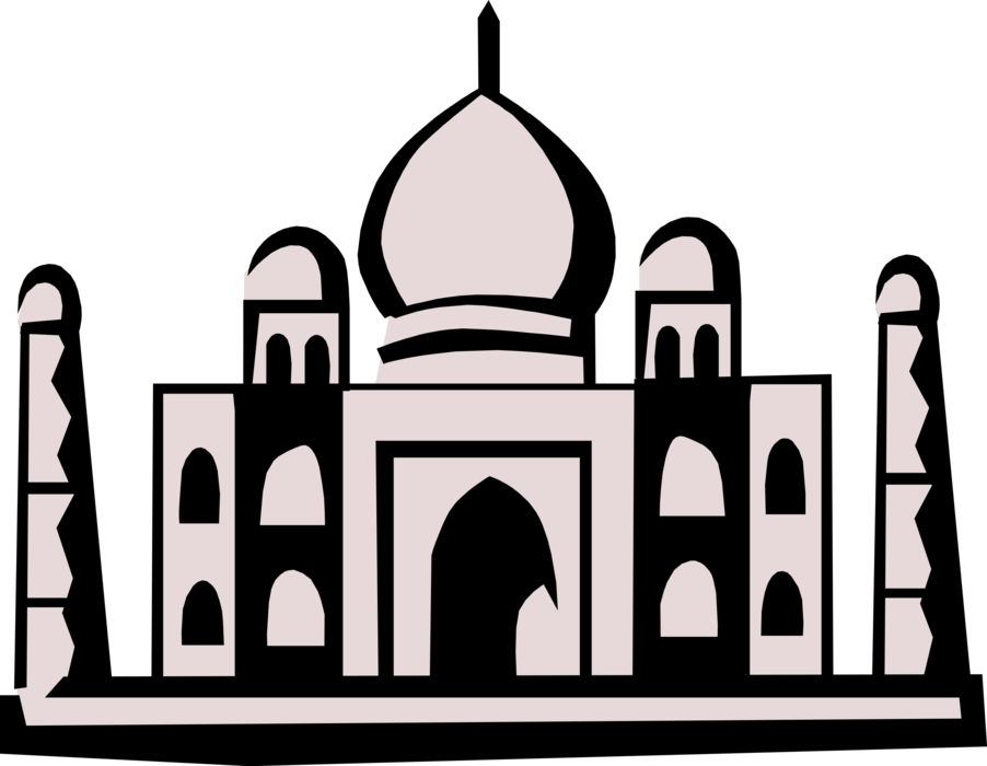Clip Free Taj Mahal Mausoleum Agra Image Illustration - Png Download (902x700), Png Download