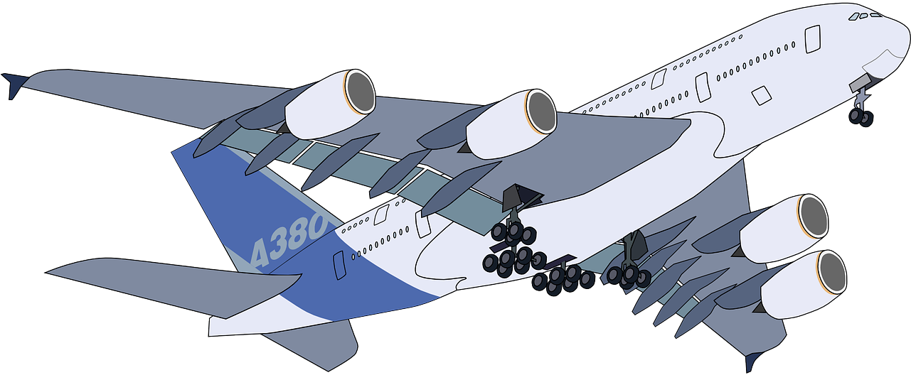 Airbus Airplane Plane - Airbus A380 Clipart - Png Download (1280x640), Png Download