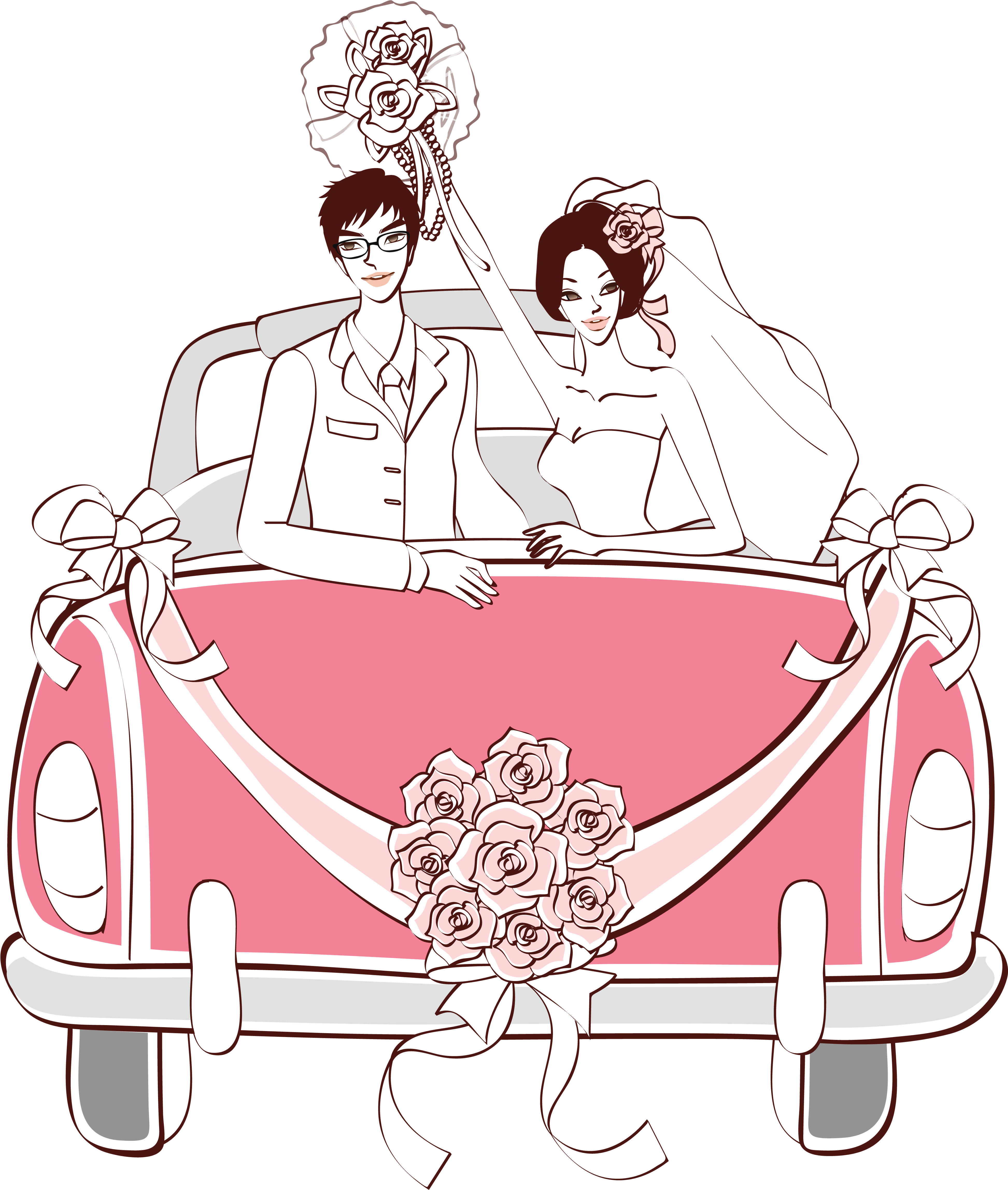 Collection Of Wedding Car Drawing High Clipart (4086x4696), Png Download