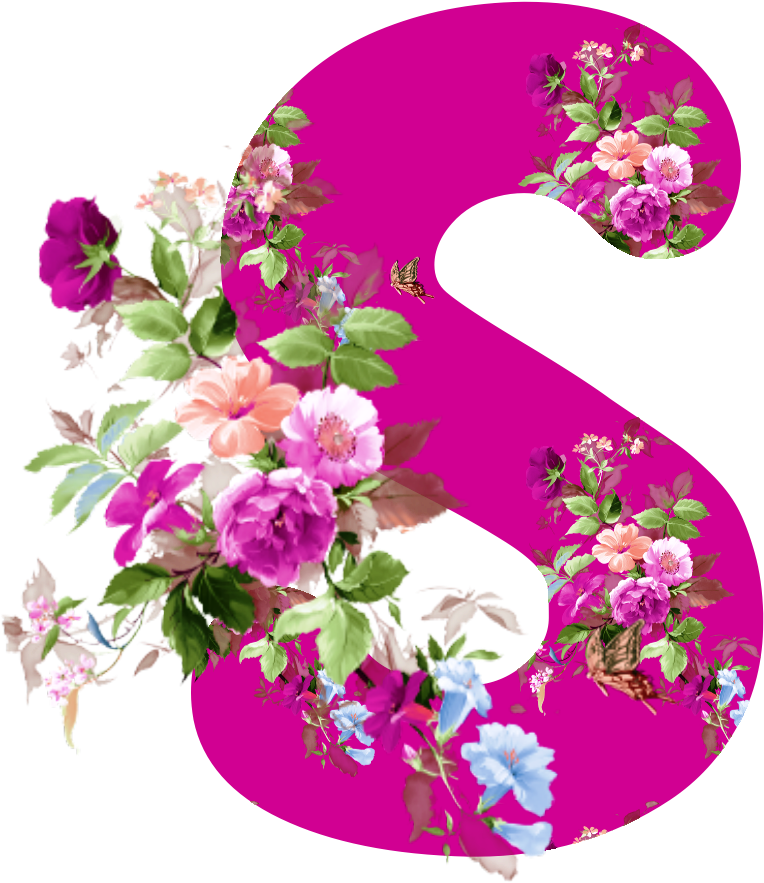 Alfabeto Pink Flores Png - Alphabet Flower Letter St Clipart (764x883), Png Download