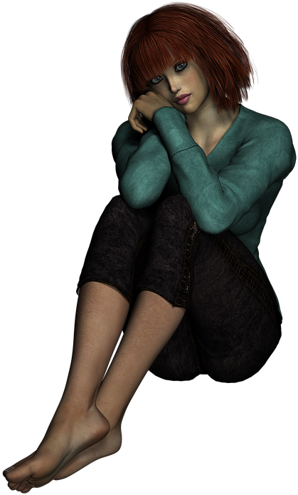 Girl Sitting Png Clipart (556x720), Png Download