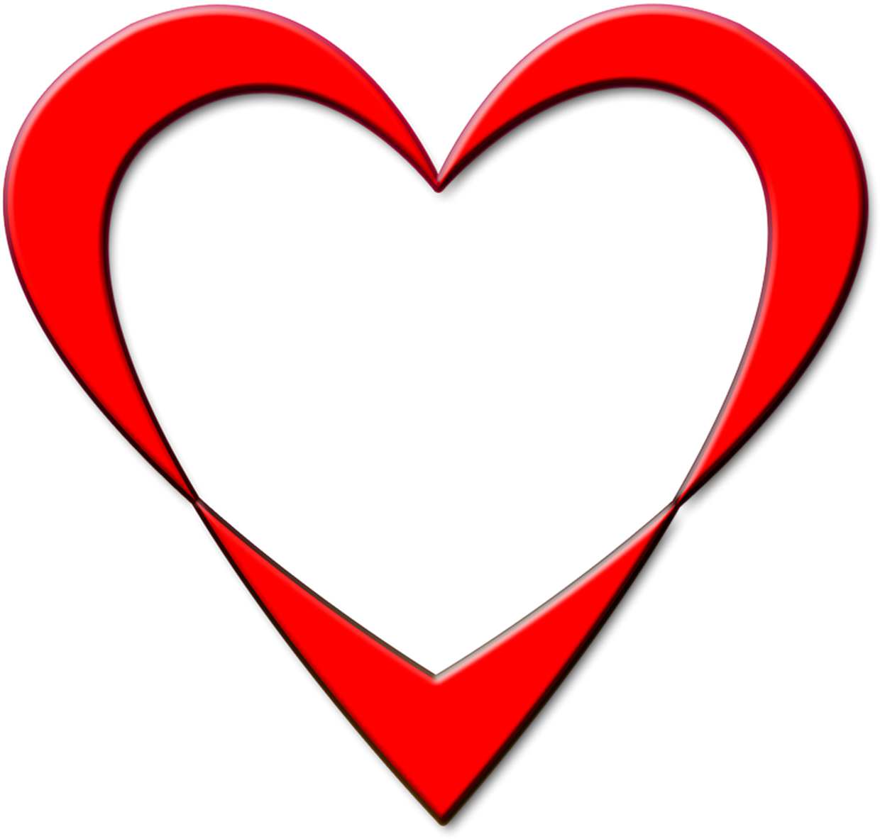 Wedding, Red, Heart, Outline, Design, Love - Serce Obrys Png Clipart (1280x1280), Png Download