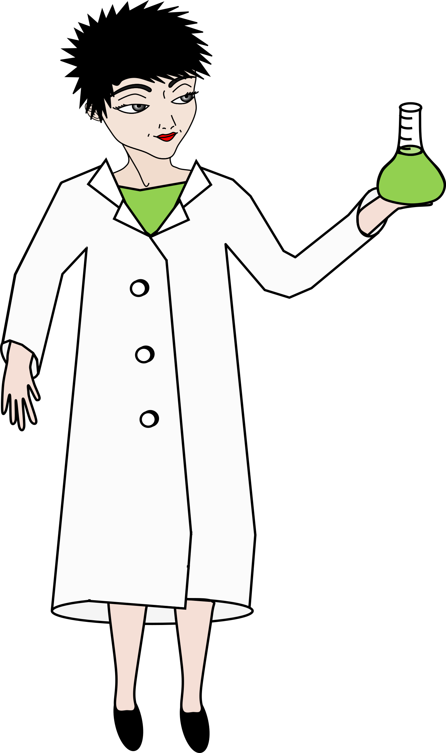 Science Student With Spiky Hair Big Image - Scientist Clip Art - Png Download (1422x2400), Png Download