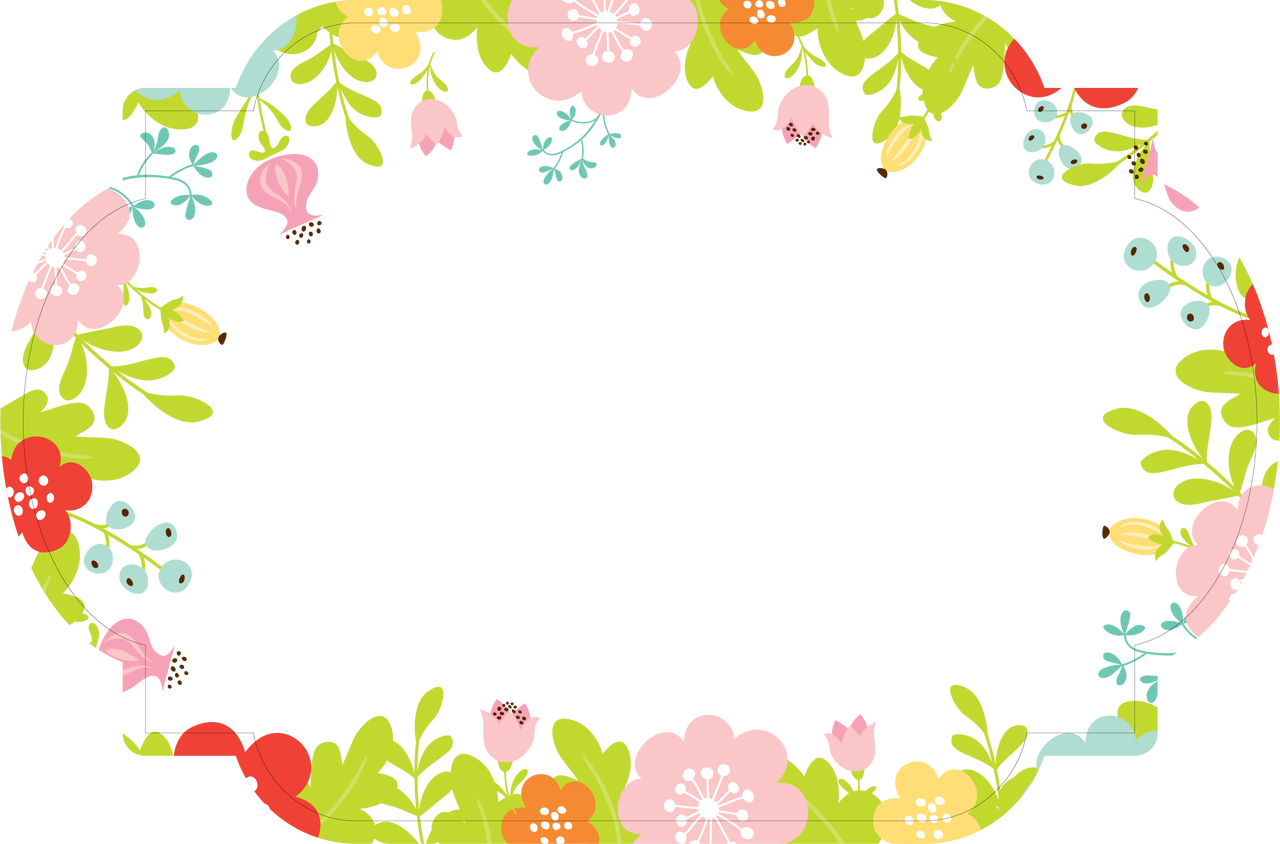 Floral Flat Card Print & Cut File Clipart (1280x844), Png Download