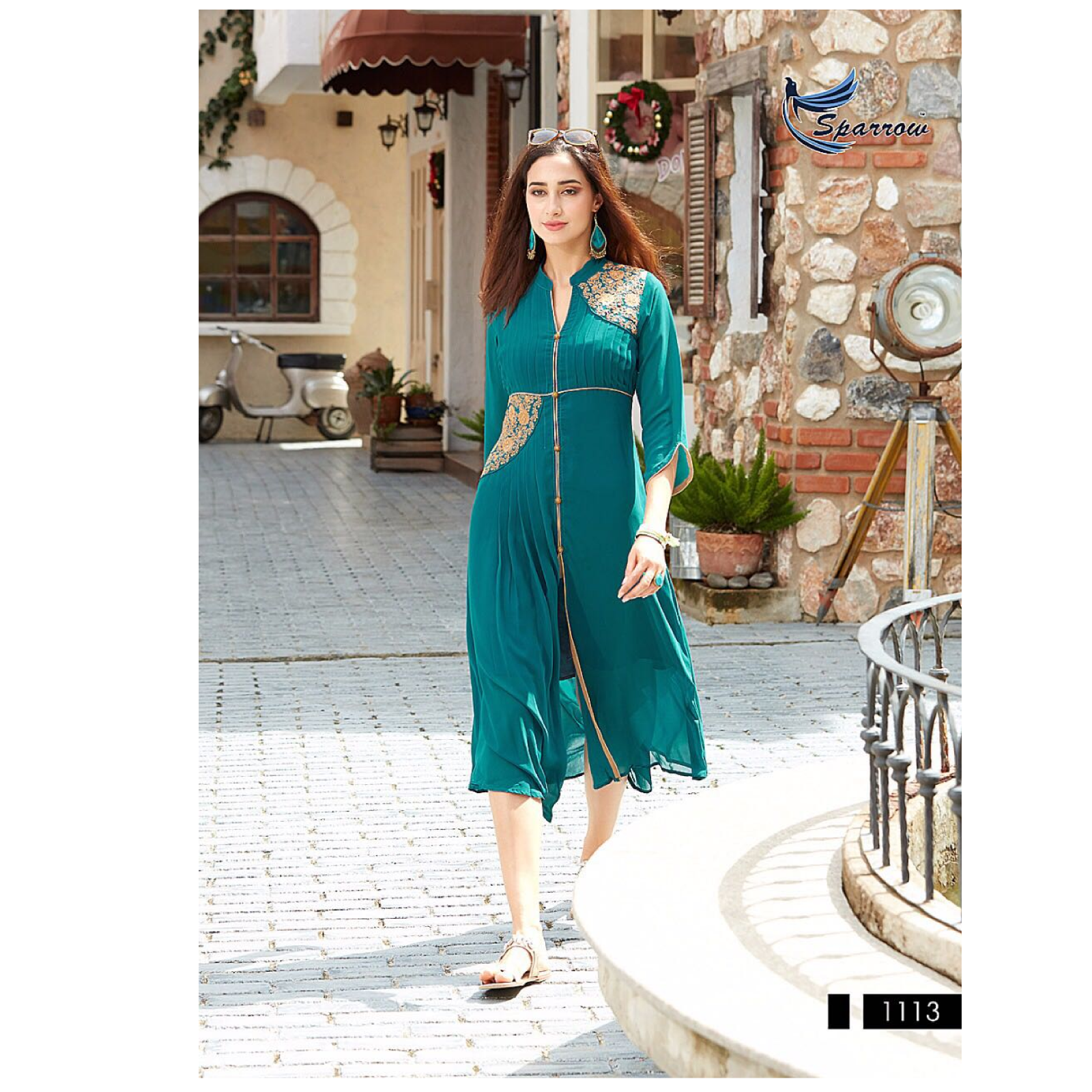 Indian Bollywood Kurta Kurti Designer Women Ethnic - Georgette Clipart (1600x1600), Png Download