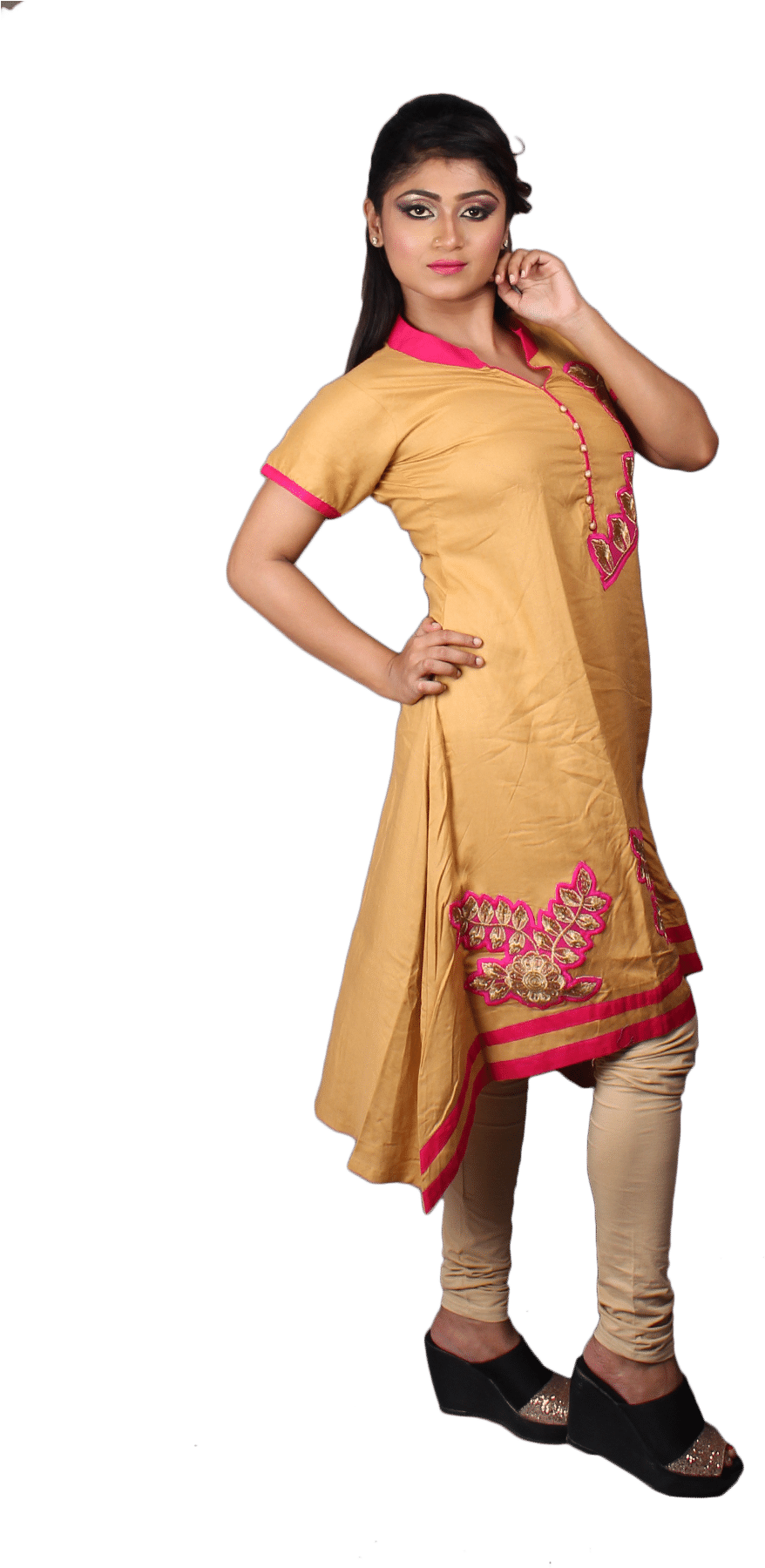 Cotton Embroidered Kurti - Photo Shoot Clipart (1200x1800), Png Download