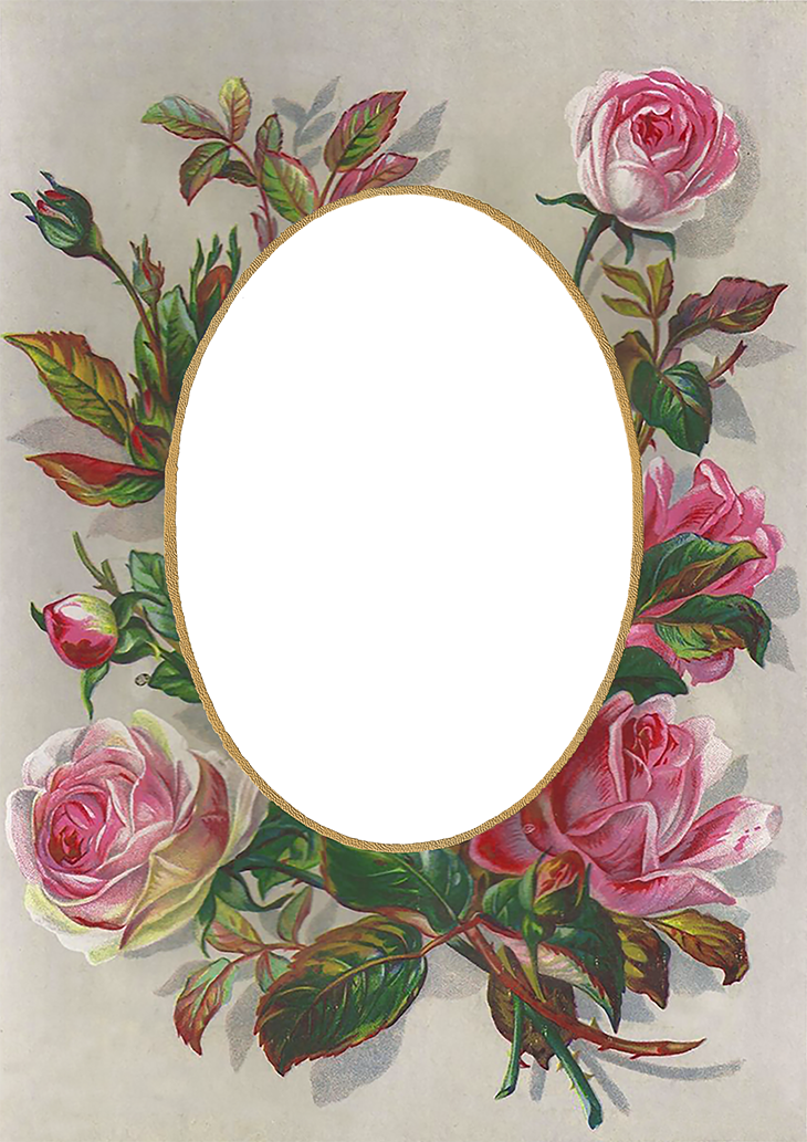 Wings Of Whimsy - Victorian Roses Frame Clipart (730x1033), Png Download