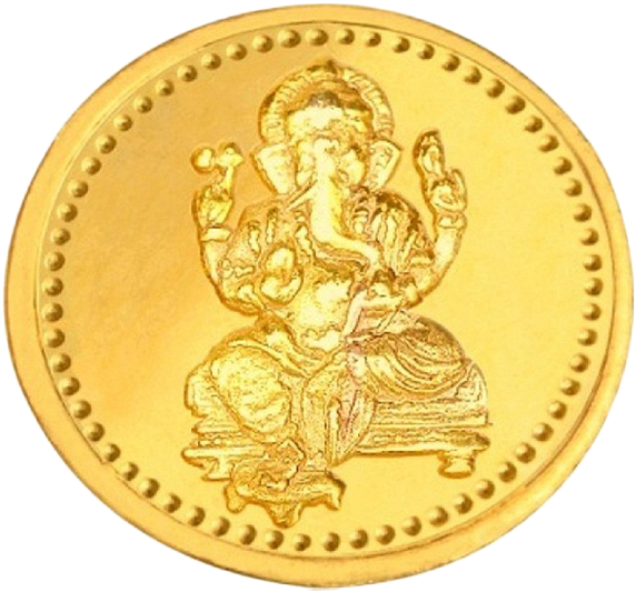 Gold Necklace Sets - Gold Coins Ganesh Clipart (600x569), Png Download