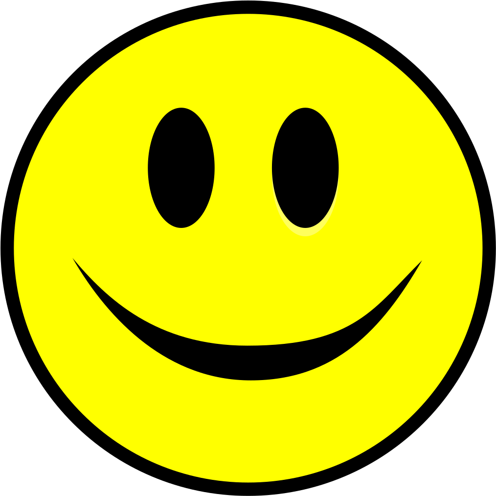 Smiling Smiley Yellow Simple - Simple Smiley Clipart (1024x1024), Png Download