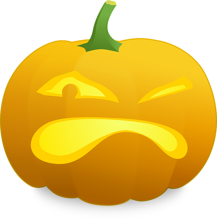 Smiley Clipart Pumpkin - Angry Jack O Lantern - Png Download (712x720), Png Download