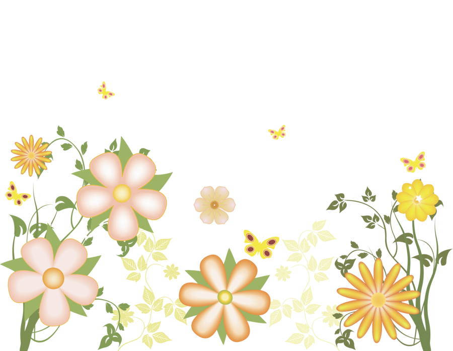 Flower Background Clipart - Decorate Flower Clipart Free - Png Download (900x698), Png Download