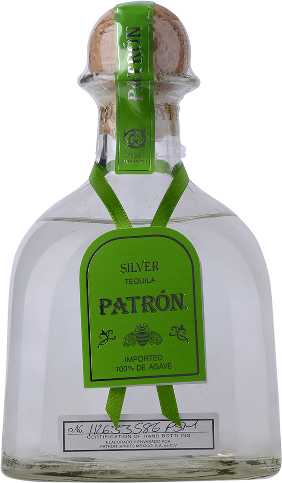 Patrón Silver Tequila 75cl - Patron Tequila Clipart (562x963), Png Download