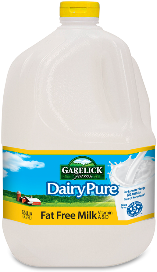 Dairypure Fat Free Milk Clipart (515x889), Png Download