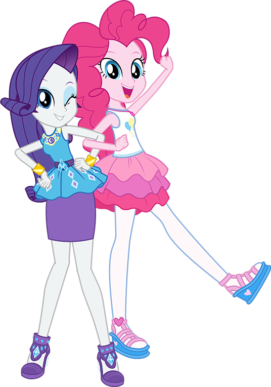 Clothes, Equestria Girls, Official, One Eye Closed, - Mlp Eg Rarity And Pinkie Pie Clipart (536x764), Png Download