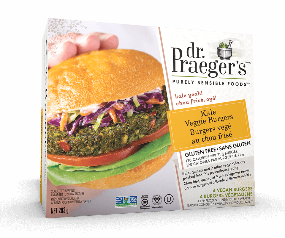 Praeger's Canada Kale Veggie Burgers - Dr Praeger's Asian Veggie Burger Clipart (960x800), Png Download