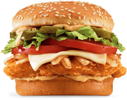 Blazing Veg - Jack In The Box Pepper Jack Chicken Sandwich Clipart (770x413), Png Download