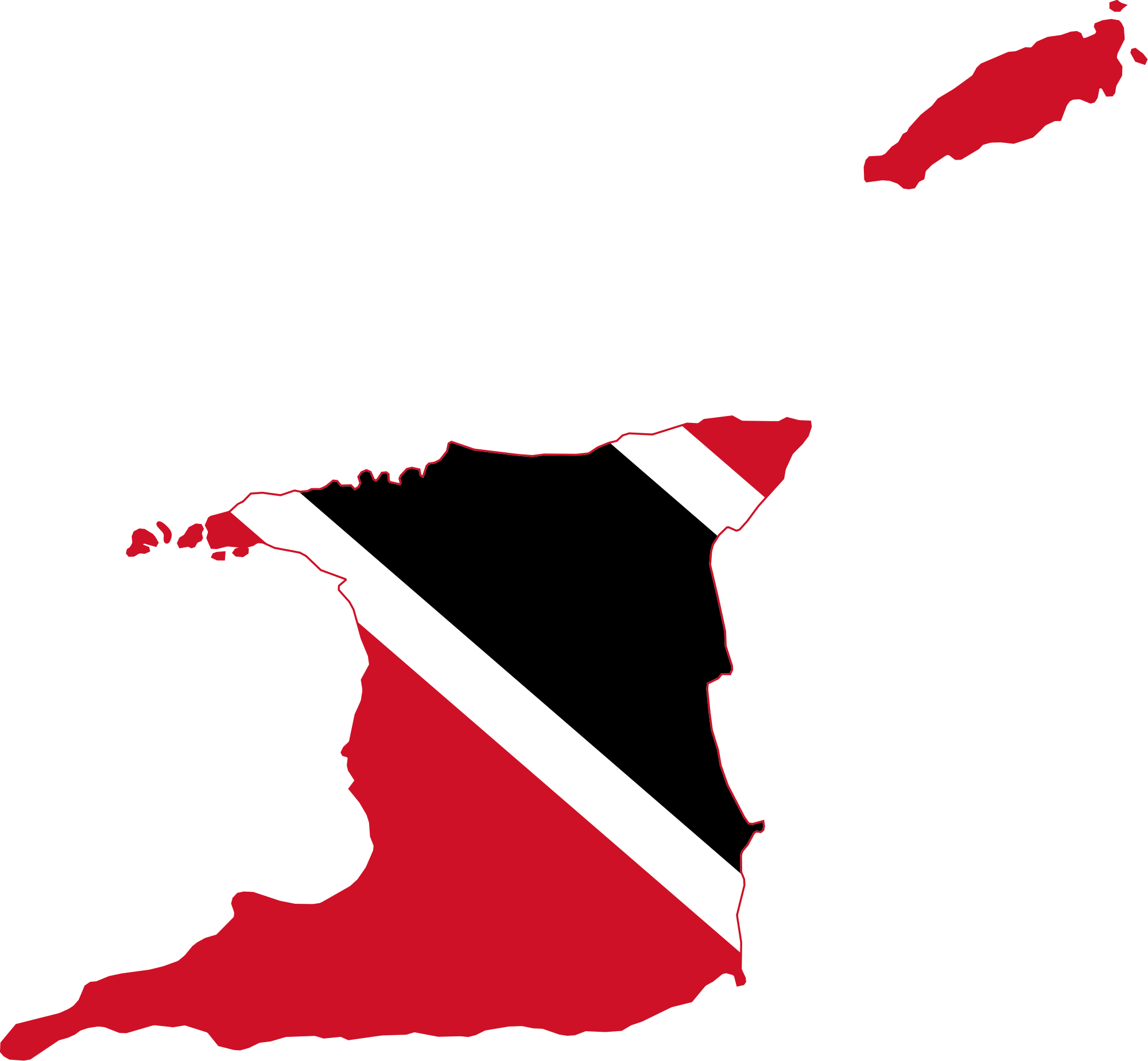 Trinidad And Tobago Flag Clipart National Flag - Trinidad And Tobago Flag Map - Png Download (2000x1849), Png Download