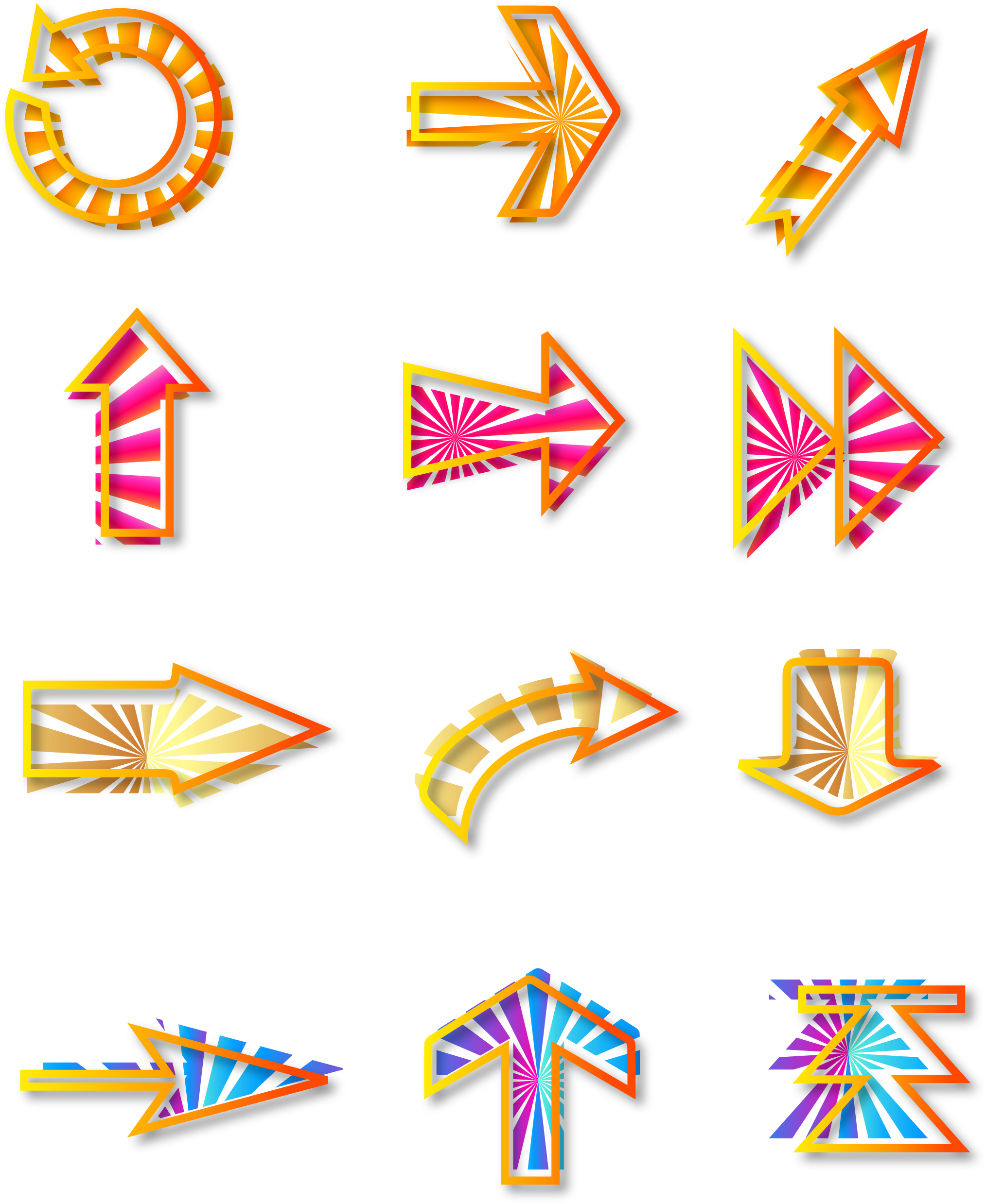 Divergence Pattern Decorative Arrows Colorful Png And - Vector Graphics Clipart (2133x2852), Png Download