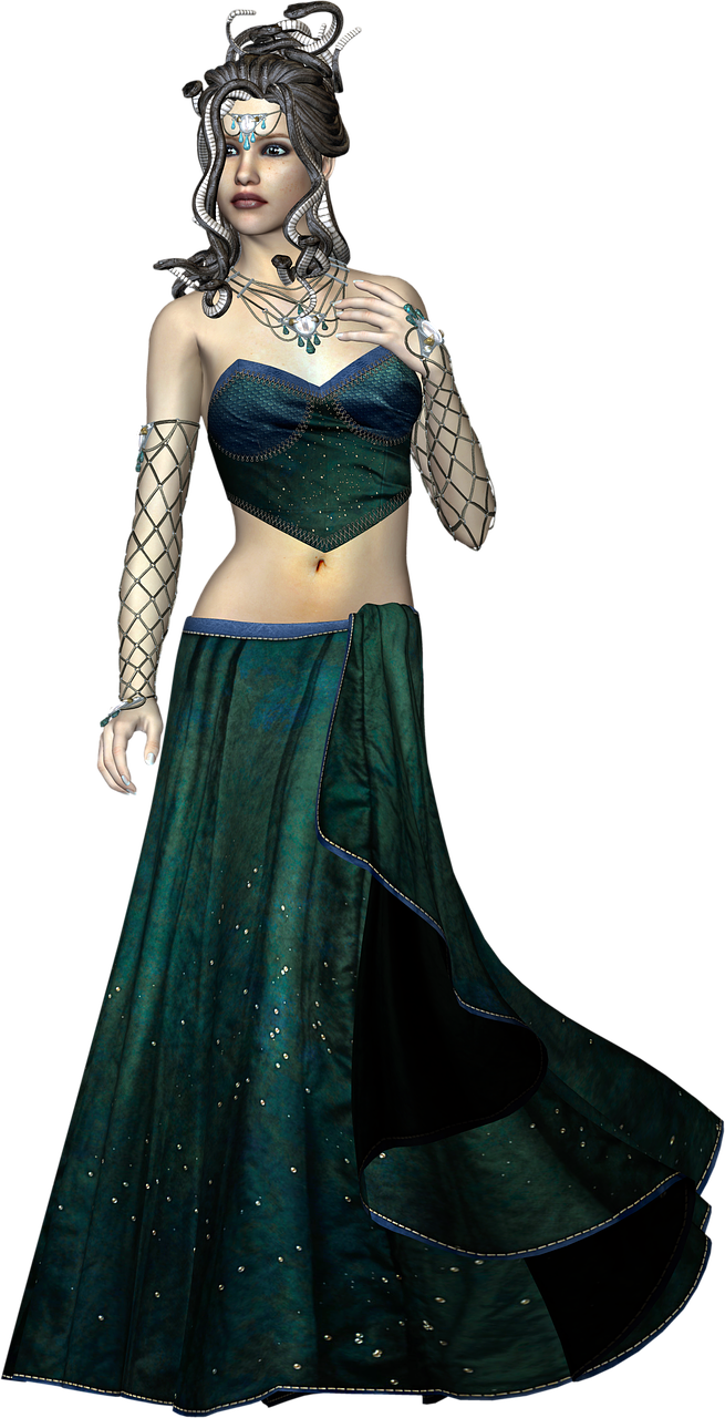 Medusa Fantasy Woman - Fantasy Girl Medusa Clipart (655x1280), Png Download