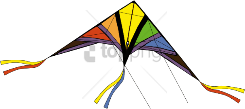 Free Png Download Kitecolorful - Kite Flying Transparent Background Clipart (850x380), Png Download