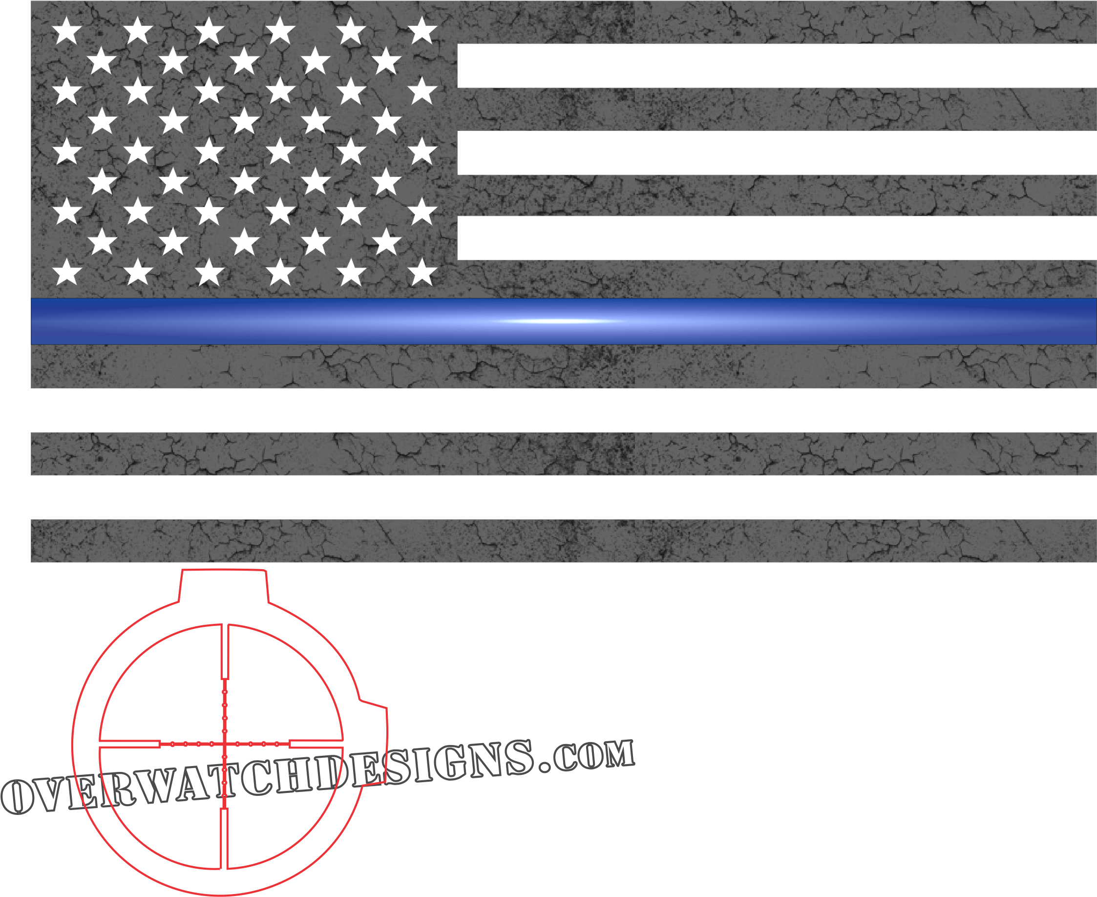Thin Blue Line Sticker - Thin Blue Line Flag Graphic Clipart (2401x2393), Png Download