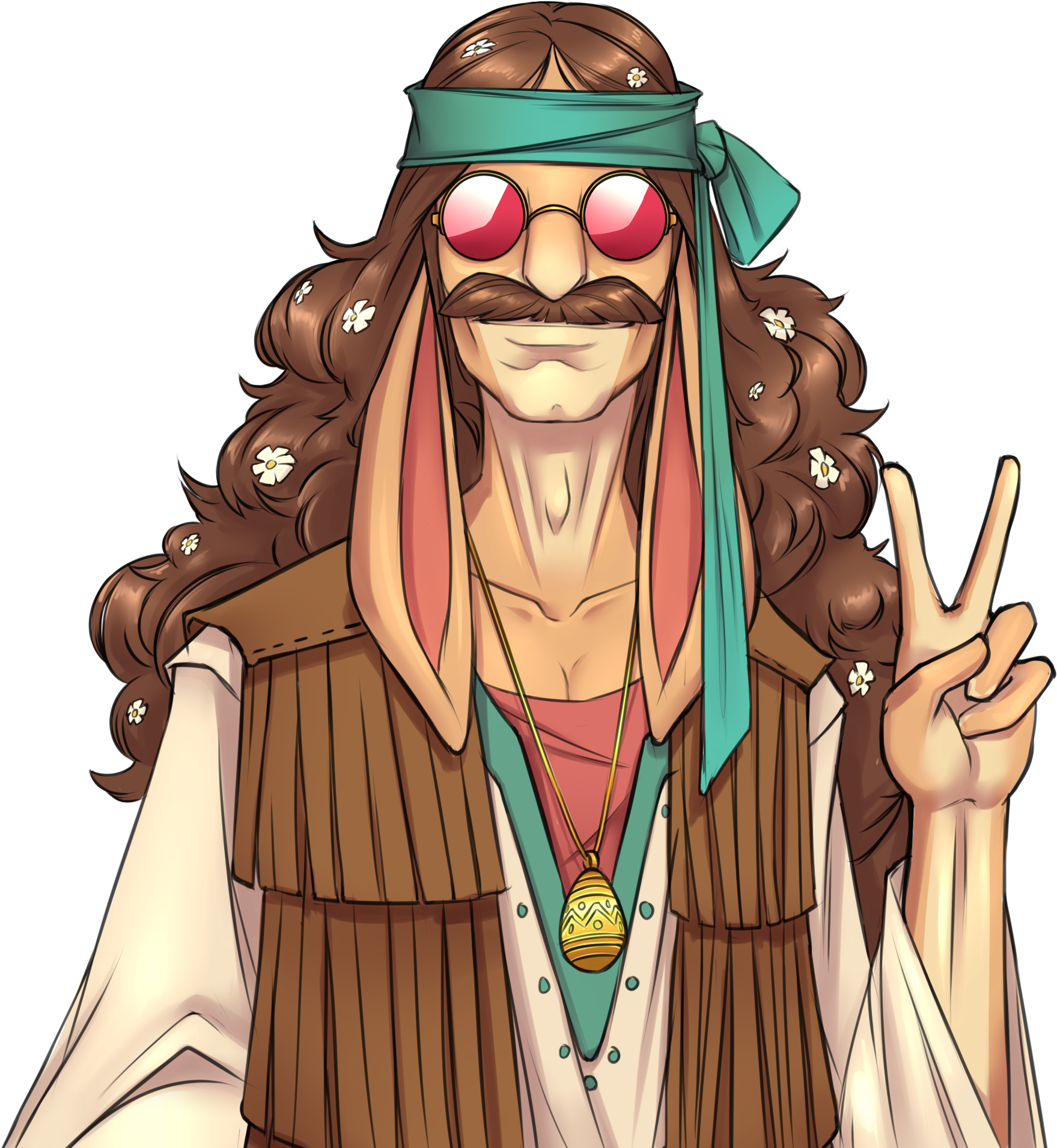 Out To The Hippie Easter Bunny And To The Whole Easter - Cartoon Clipart (1035x1121), Png Download