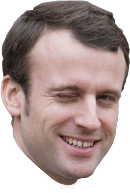 Macron Clin D'oeil Png - Tete De Macron Png Clipart (990x646), Png Download