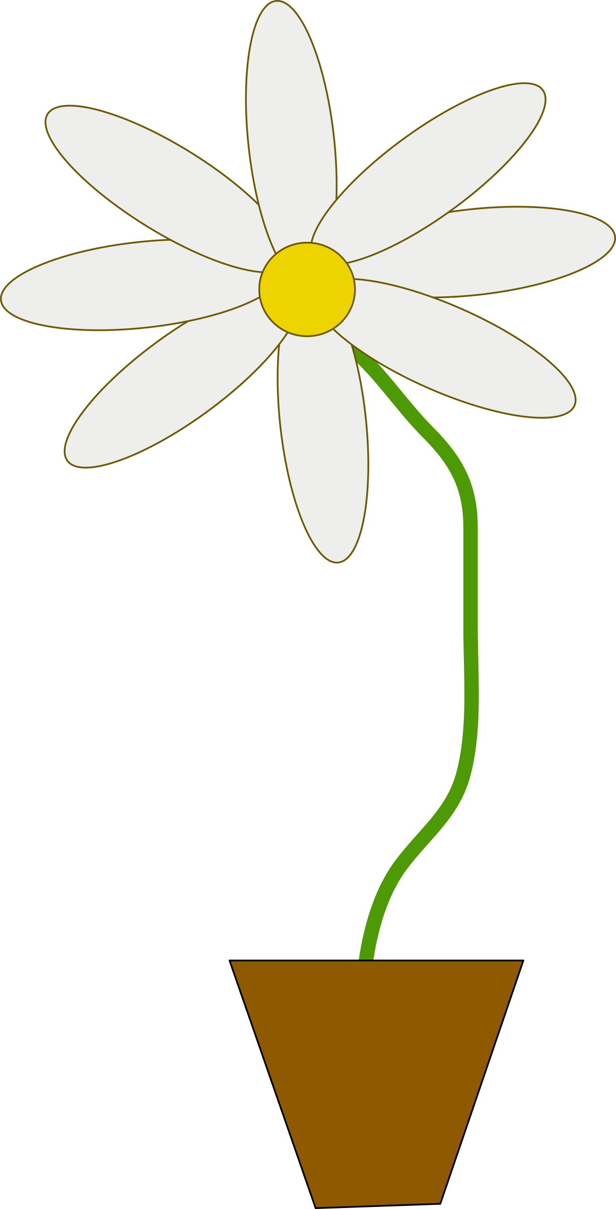This Free Icons Png Design Of Flower In A Pot - Flower In Pot Clip Art Transparent Png (1223x2400), Png Download