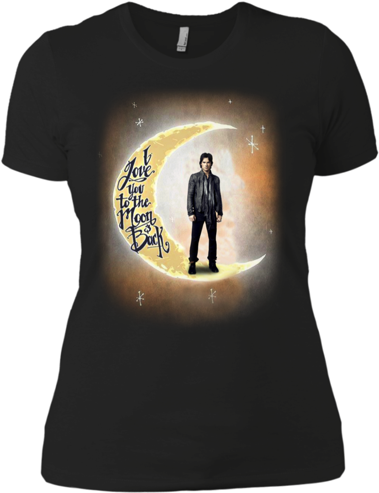 Ian Somerhalder Shirts I Love You To The Moon And Back - Silhouette Clipart (780x1015), Png Download