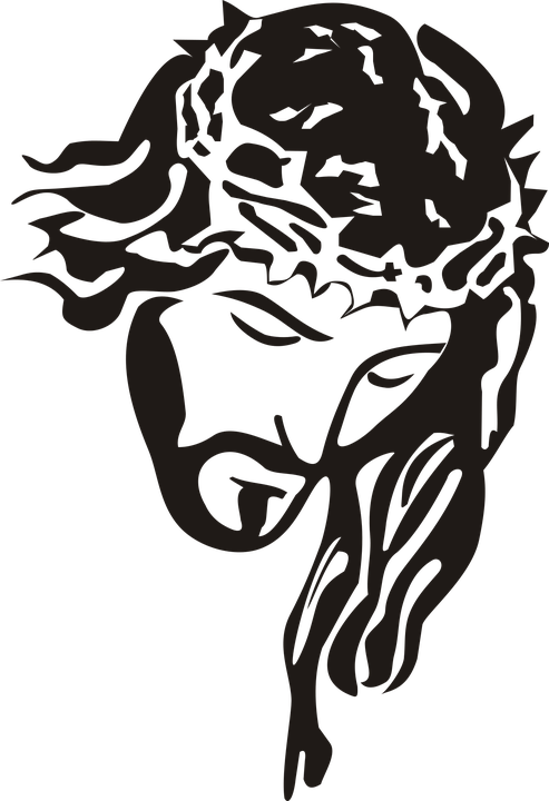 Bible Christian Divine God Jesus Jesus Christ - Jesus Christ Black And White Clipart (493x720), Png Download