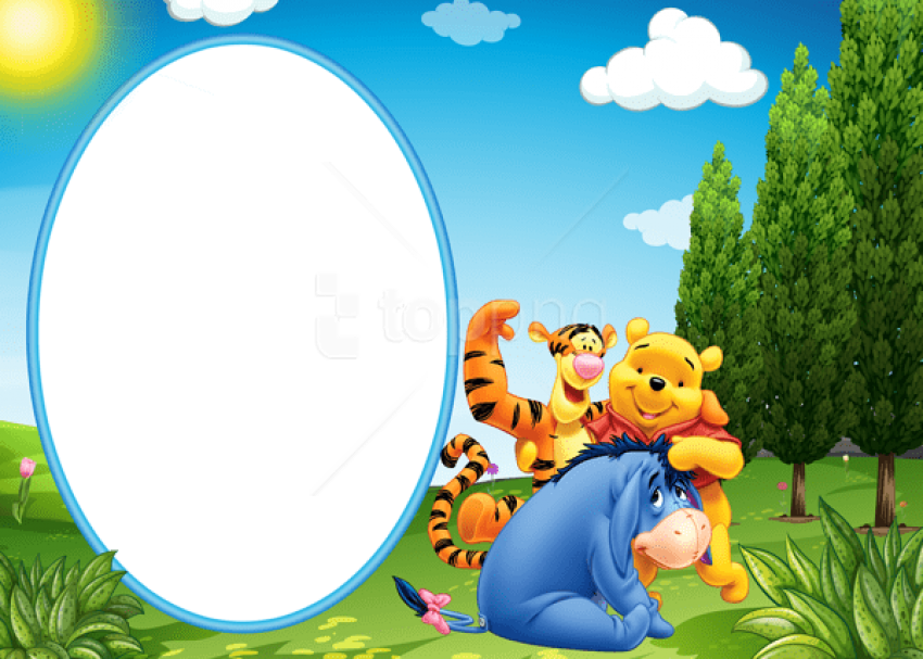 Free Png Best Stock Photos Winnie The Pooh Eeyore And - Winnie The Pooh Transparent Frame Clipart (850x607), Png Download