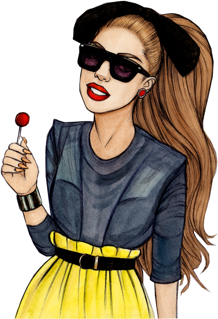 Lady Gaga, Lana Del Rey, Helen Green, Fashion Illustrations, - Helen Green Clipart (500x695), Png Download