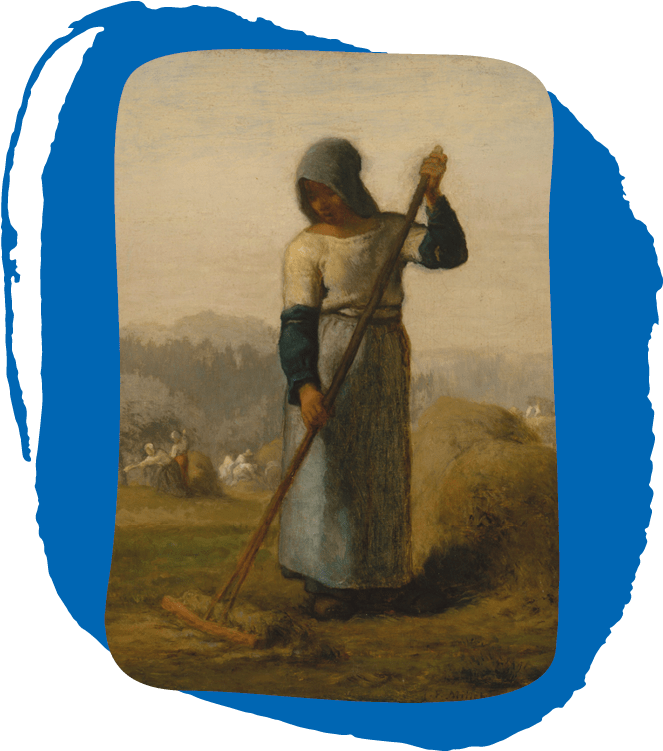 Woman With A Rake - Jean Francois Millet Woman With A Rake Clipart (750x750), Png Download