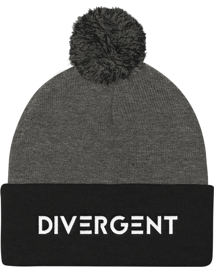Divergent Pom Pom Beanie - Knit Cap Clipart (1000x1000), Png Download
