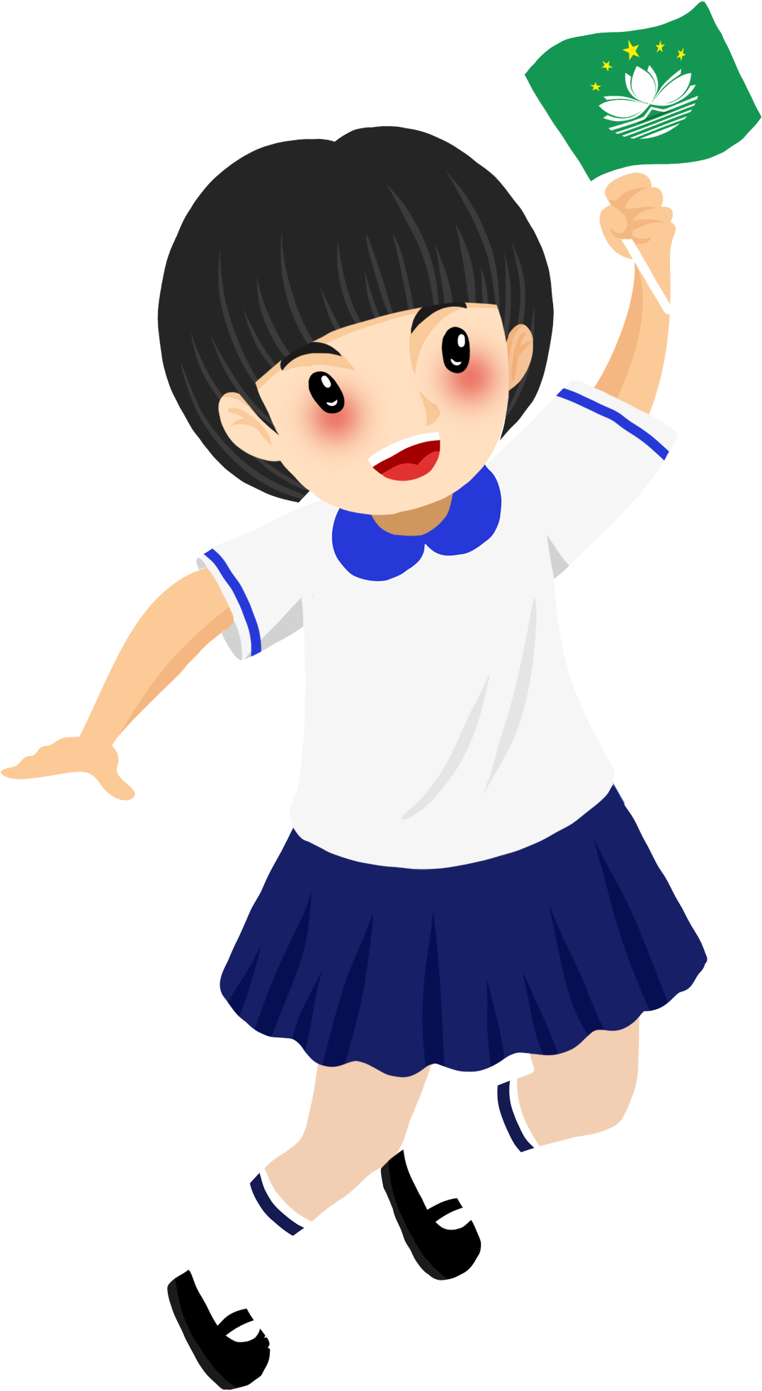 Macau Return 19th Anniversary Hand Drawn Girl Png And - Cartoon Clipart (2000x2000), Png Download