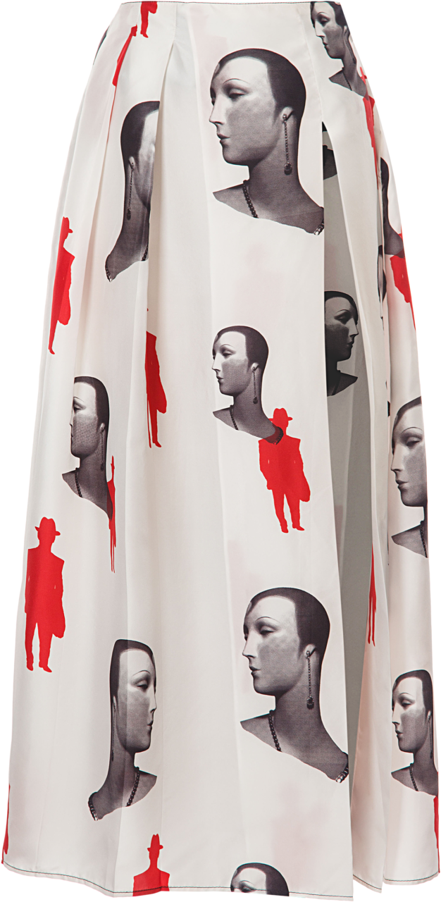 Mannequin Print Long Slit Skirt - Illustration Clipart (626x1280), Png Download