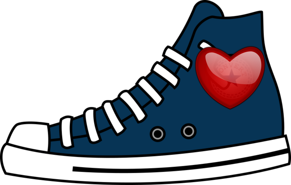 Converse High Top Chuck Taylor All Stars Sports Shoes - Transparent Cartoon Shoe Png Clipart (1181x750), Png Download