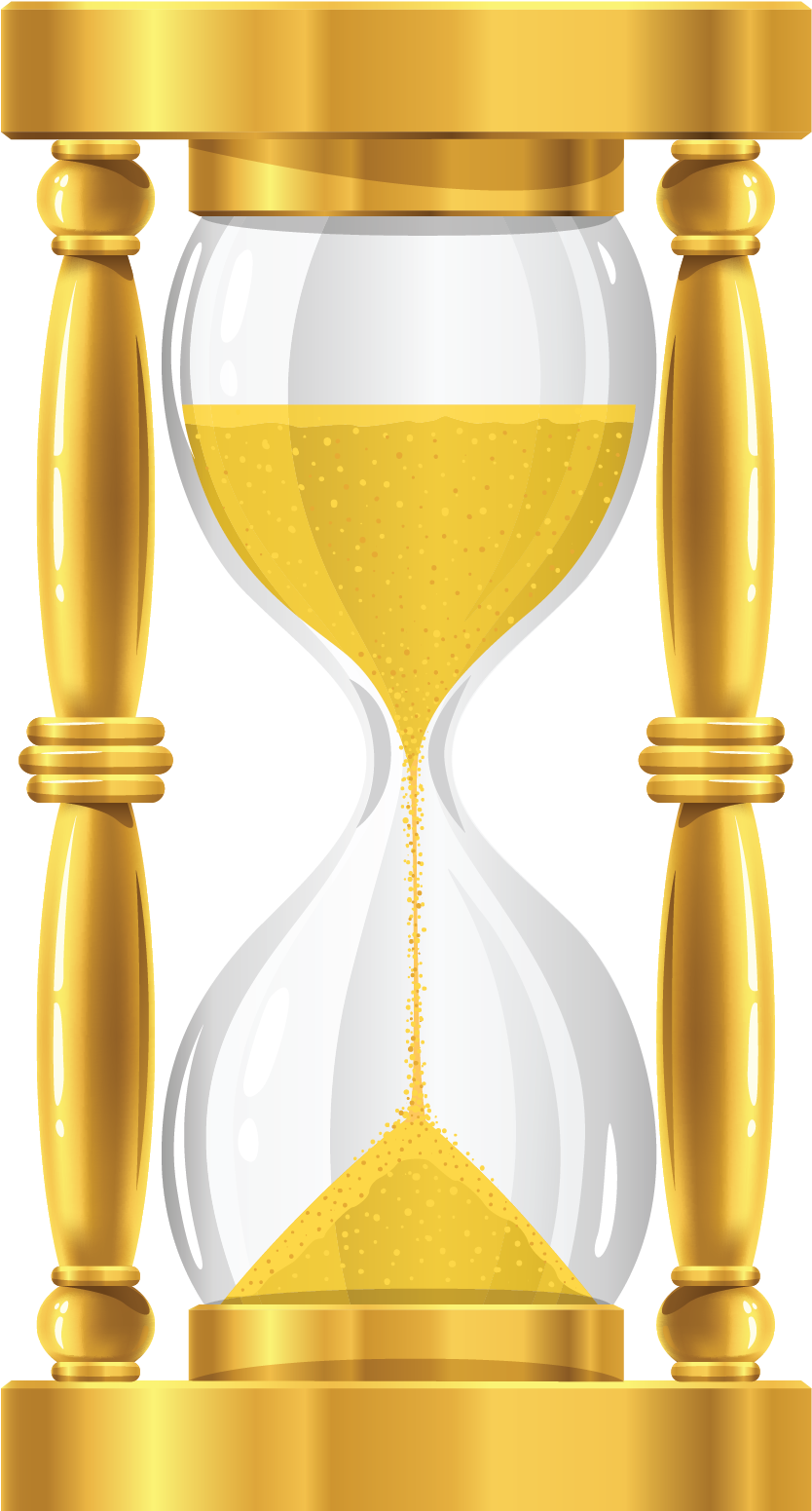 Hourglass Sand Clock Clip Art - Golden Sand Clock - Png Download (2063x2862), Png Download
