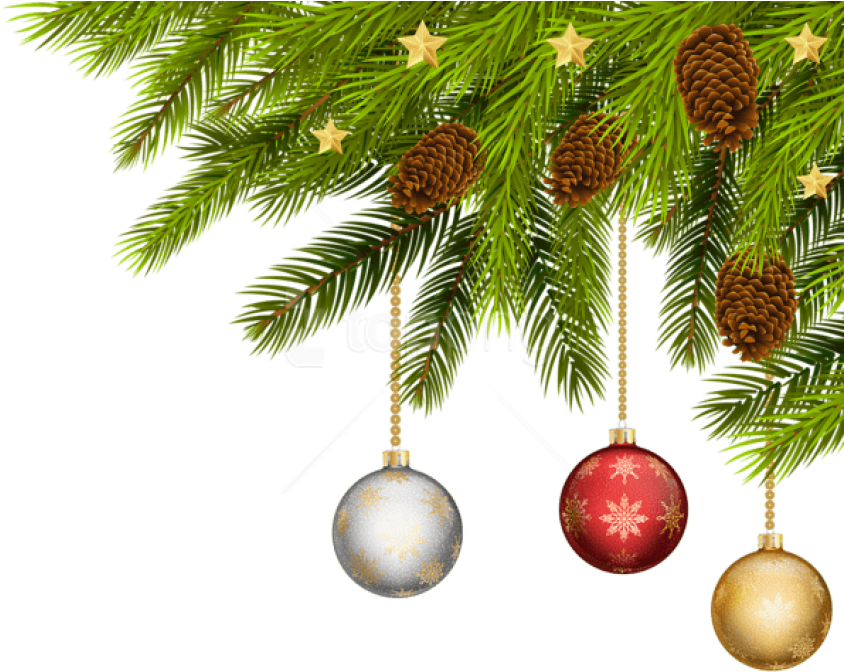 Free Png Christmas Balls Corner Png Png - Christmas Corner Border Png Clipart (850x678), Png Download