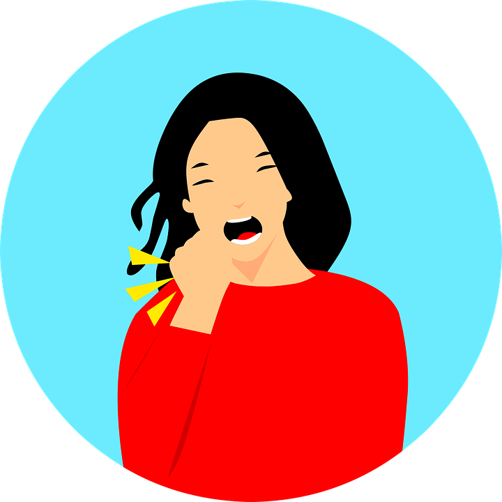 Cough Cold Flu Woman Disease Face Fever Health - Woman Coughing Vector Clipart (720x720), Png Download