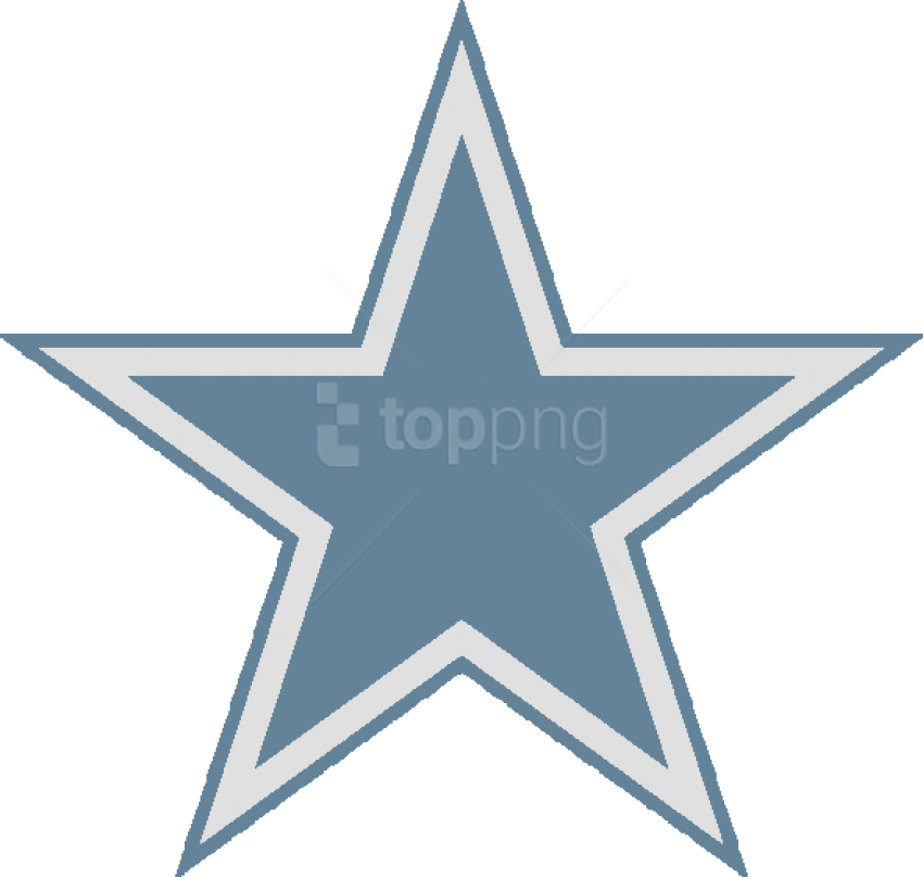 Free Png Blue Star Png Images Transparent - Dallas Cowboys Logo Black And White Clipart (850x807), Png Download