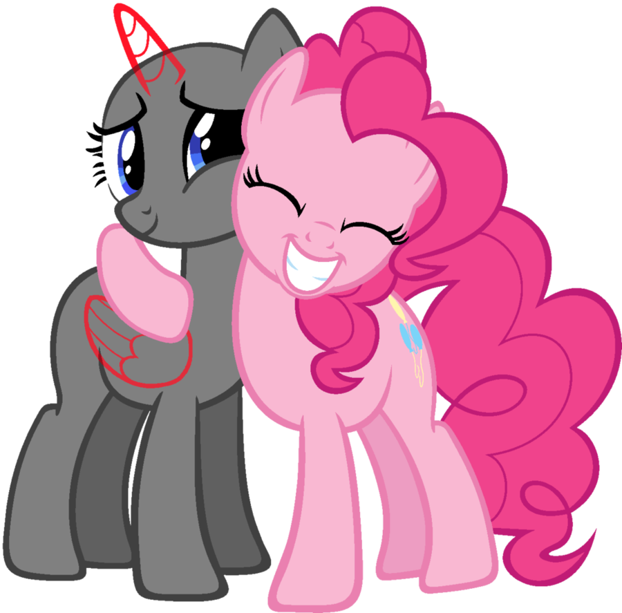 [free Base] Pinkie Hug By Venieatheelf - My Little Pony Pinkie Pie And Rarity Clipart (900x887), Png Download