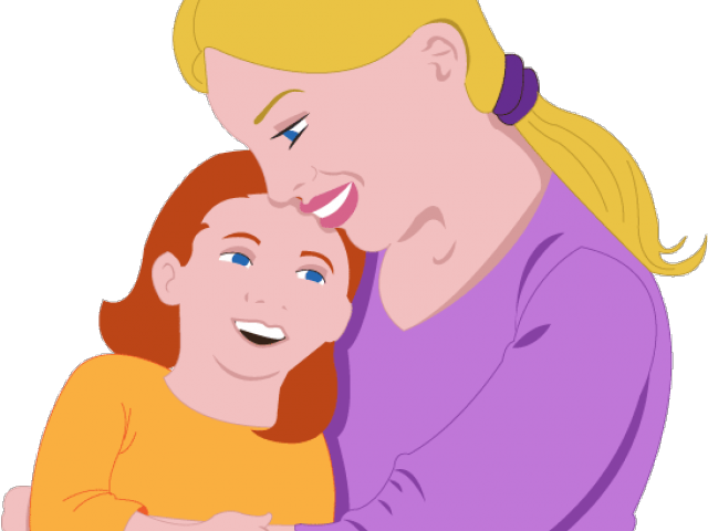 Hug Clipart Transparent - Mother And Daughter Clip Art - Png Download (640x480), Png Download