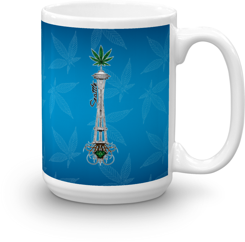 Rooted Space Needle - Coffee Cup Clipart (1000x1000), Png Download