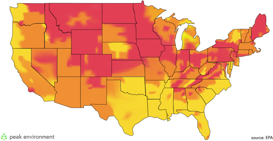 Gradient W- Black Outlines - Average Attractiveness By State Clipart (955x492), Png Download