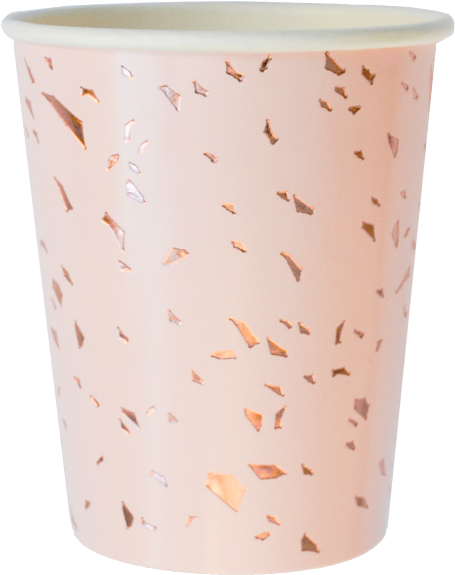 Pale Pink Confetti Paper Cups - Lampshade Clipart (921x1162), Png Download
