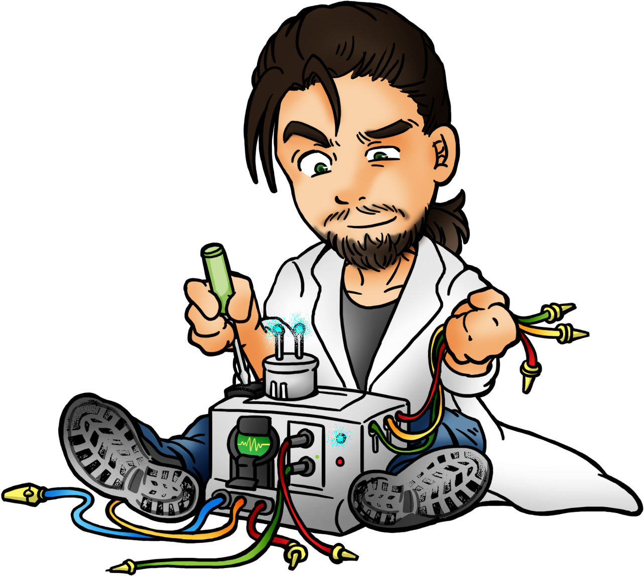 And Mad Scientist In Training - Mad Scientist On Computer Clipart (1283x1149), Png Download